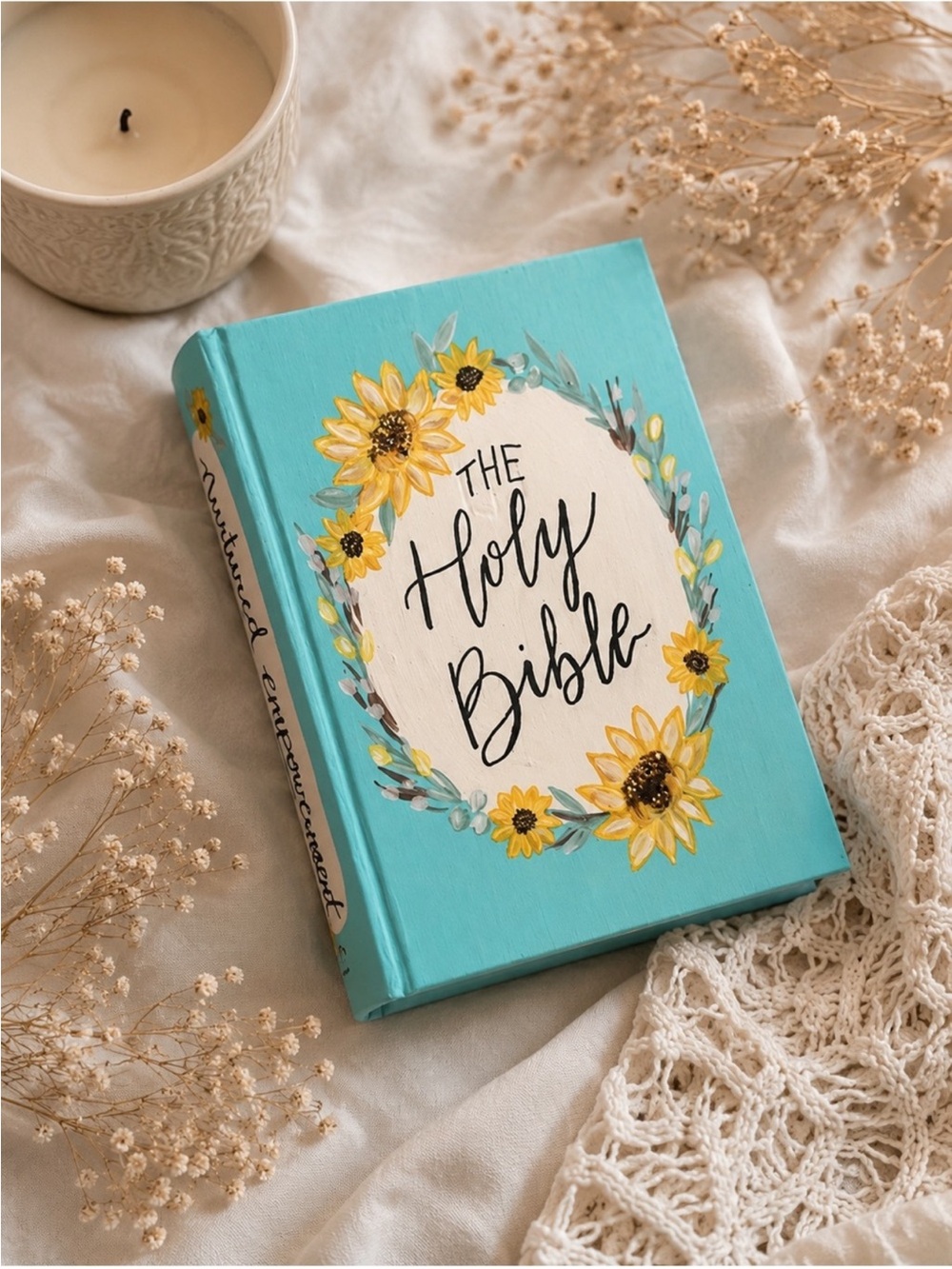 Custom hand painted aesthetic Bible bday baby shower wedding gift women’s